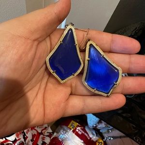 Kendra Scott blue and gold earrings